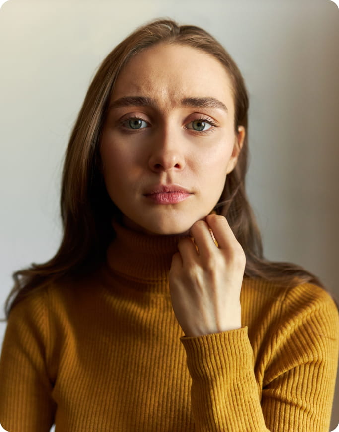 Distressed looking woman